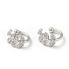 Clear Cubic Zirconia Leaf Cuff Earrings EJEW-G295-11P-1