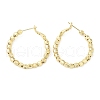 Brass Round Beaded Hoop Earrings EJEW-K248-11G-1