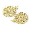 Rack Plating Brass Micro Pave Cubic Zirconia Pendants KK-K332-14G-3