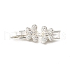 Brass Micro Pave Clear Cubic Zirconia Fold Over Clasps KK-R222-07S-1