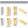 SUNNYCLUE 120 Sets 4 Style Column Brass Screw Clasps KK-SC0002-17-2