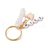 Alloy Enamel Acrylic with Natural Rose Quartz Keychain KEYC-JKC00806-01-4