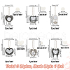 AHADERMAKER 6 Sets 6 Styles Zinc Alloy Heat Transfer Sublimation Blank Pendant Decorations AJEW-GA0007-54-2