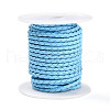 Braided Cowhide Leather Cord NWIR-N005-01N-3mm-1