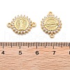 Rack Plating Brass Micro Pave Clear Cubic Zirconia Religion Virgin Mary Connector Charms KK-H449-61G-04-NR-3