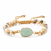 Teardrop Gemstone Braided Bead Bracelet BJEW-JB08116-3