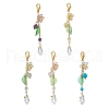 5Pcs Flower & Leaf Acrylic Pendant Decorations HJEW-JM02571-1