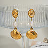 Stainless Steel Shell Shape Dangle Stud Earrings HG2493-4