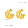 French Retro Stainless Steel C-shaped Stud Earrings VD7473-6
