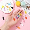 9Pcs 9 Colors Bear Resin Pendant Decorations HJEW-YW00051-5