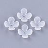 4-Petal Transparent Acrylic Bead Caps FACR-T001-09-1