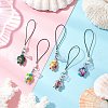 Dyed Synthetic Turquoise Turtle Charm Mobile Straps HJEW-JM03343-1