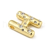 Brass Micro Pave Clear Cubic Zirconia Pendants KK-E093-04G-H-2