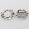Vintage Alloy Sun Brooch Cabochon Bezel Settings PALLOY-O038-43AS-1