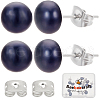 Beebeecraft 6 Pairs Shell Pearl Ball Stud Earrings EJEW-BBC0001-35A-1