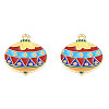 Rack Plating Alloy Enamel Pendants ENAM-N060-13LG-2