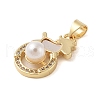 Brass Micro Pave Clear Cubic Zirconia Pendants KK-I712-19G-2