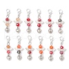 Heart Angel Alloy Glass Pendant Decorations HJEW-JM03167-2