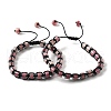 Adjustable Natural Wood Lace Stone and Non-magnetic Synthetic Hematite Braided Bead Bracelets BJEW-Z090-01N-4