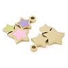 Ion Plating(IP) 304 Stainless Steel Enamel Charms STAS-U032-01G-2
