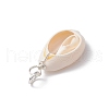 Natural Mixed Cowrie Shell Pendants PALLOY-JF03710-02-5