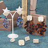  40Pcs 10 Styles Fan & Rectangle & Flat Round & Oval Ash Wood Stud Earring Findings EJEW-TA0001-18-7