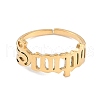 Ion Plating(IP) 304 Stainless Steel Constellation Open Cuff Ring for Women RJEW-C097-01G-05-2