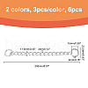  6Pcs 2 Color Custom Aluminum Curb Chain Strap FIND-NB0001-67-2