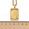 304 Stainless Steel Virgin Mary Pendant Wheat Chain Necklaces for Men NJEW-S387-09G-01-5