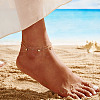 925 Sterling Silver Anklet AJEW-Z029-02G-4