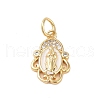 Brass Micro Pave Clear Cubic Zirconia Pendants KK-E111-31J-G-1