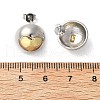Brass Two Tone Stud Earrings EJEW-S262-10GP-B-3