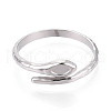 304 Stainless Steel Cuff Rings Components STAS-N113-08P-2