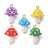 Seed Beads Beaded Charms PALLOY-MZ00339-1