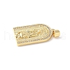 Brass Micro Pave Clear Cubic Zirconia Pendants ZIRC-I071-02G-01-2