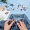 10Pcs 5 Colors Twisted Flower Shape Alloy Adjustable Jean Button Pins DIY-FG0004-96-3