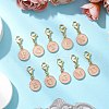 26Pcs Flat Round with Letter A~Z Alloy Enamel Pendant Decorations HJEW-JM02553-2