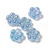 UV Plating Rainbow Iridescent Acrylic Flower Beads X-PACR-M003-10-4