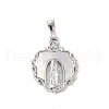 Brass Pave Natural White Shell Religion Pendants KK-S522-23P-A-1