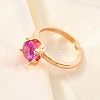 Lab-Grown Red Corundum/Ruby Finger Rings RJEW-R015-03G-3