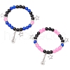 2Pcs 2 Colors 304 Stainless Steel Charms Bracelets BJEW-JB11848-2