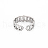 Non-Tarnish 304 Stainless Steel Curb Chain Open Cuff Ring for Women RJEW-S405-195P-2