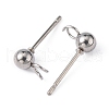 304 Stainless Steel Stud Earring Findings STAS-G012-2-2