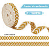 GOMAKERER about 10.5~11 yards Ethnic Style Polycotton Jacquard Leaf Ribbons OCOR-GO0001-15C-2