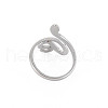 304 Stainless Steel Snake Wide Open Cuff Ring for Women X-RJEW-S405-226P-2