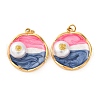 304 Stainless Steel Enamel Pendants STAS-U061-44G-1