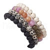 4Pcs Constellation 8mm Round Natural Dalmation Jasper & White Jade Imitation Tourmaline BJEW-JB10640-5