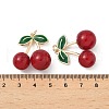 Alloy Green Enamel & Resin Cherry Pendants PALLOY-S055-01G-B-3