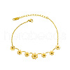 Daisy 304 Stainless Steel Charms Anklets WG455CF-02-4