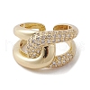 Brass with Micro Pave Cubic Zirconia Adjustable Open Rings RJEW-K257-60G-2